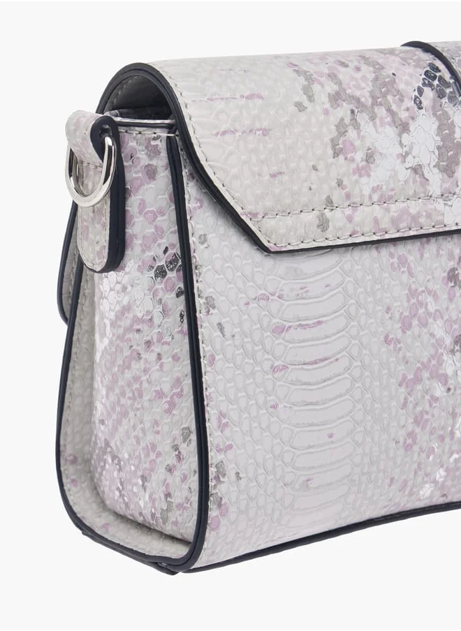 Celeste Women Solid Crossbody Bag with Button Closure and Chain Strap