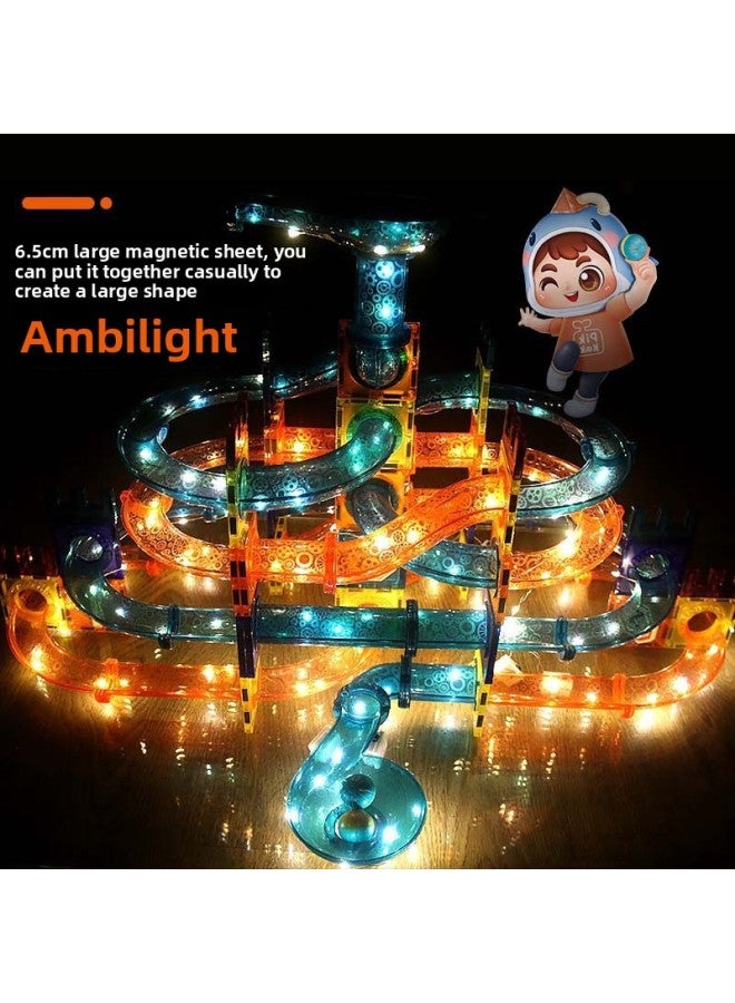 Hot Sale Color Window Magnetic Sheet Light Ball Track Building Blocks Variety Three-dimensional Strong Magnetic Children Splicing Toys-Color:158p/slide  - Image 4