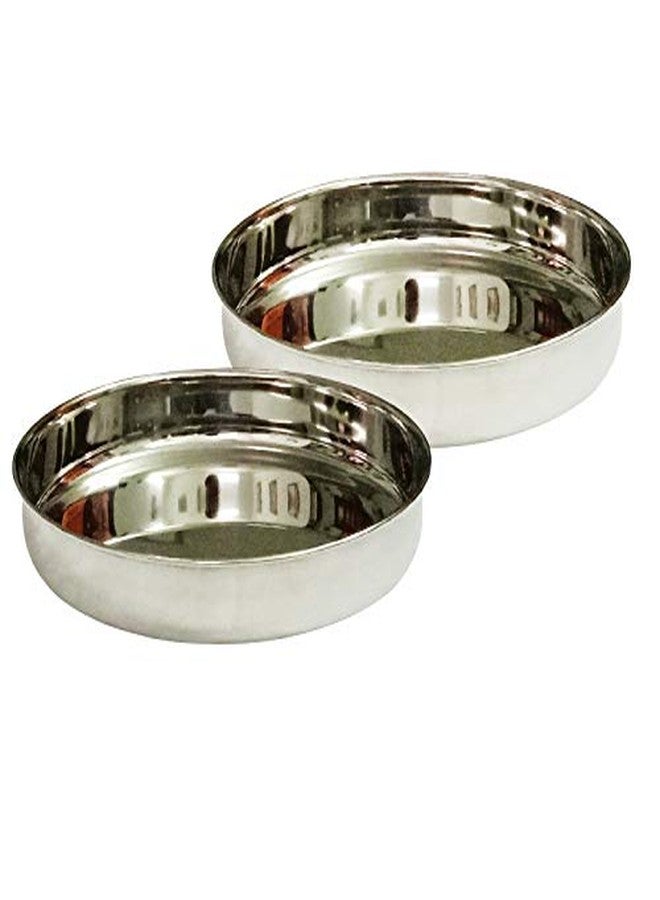 Starlinks Stainless Steel Dinner Plates Dia: 9 inches SS Lunch Plates Tiffin Plates (9" (22cm) Medium (Weight - 175grams, Nos -, 2)