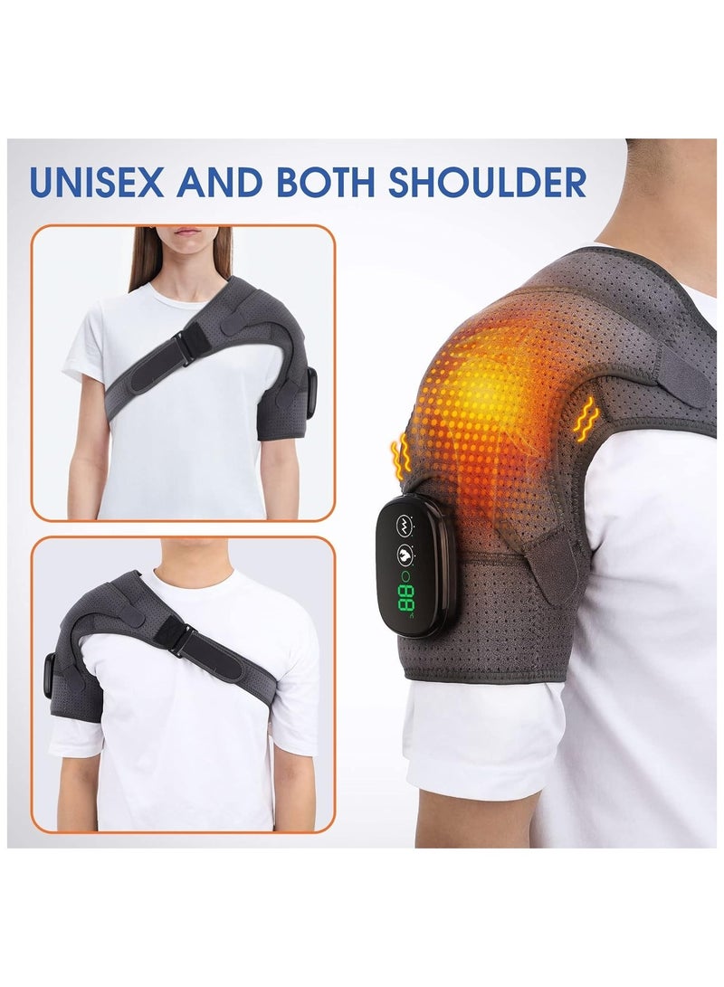 general Back Corrector Electric Heating Vibration Massage Shoulder Brace Support Belt Therapy for Arthritis Joint Injury Pain Relief Rehabilitation Pad Health and Relaxation - Image 2