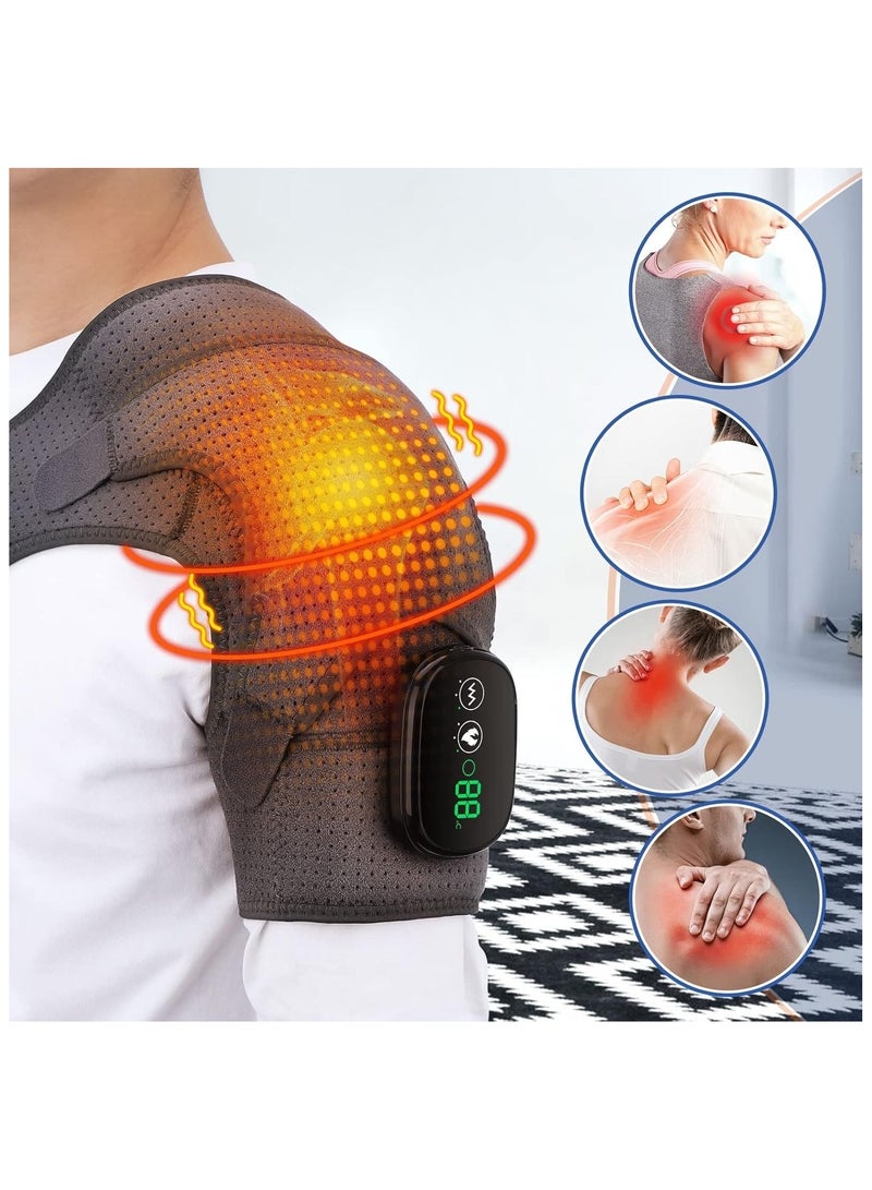 general Back Corrector Electric Heating Vibration Massage Shoulder Brace Support Belt Therapy for Arthritis Joint Injury Pain Relief Rehabilitation Pad Health and Relaxation - Image 4