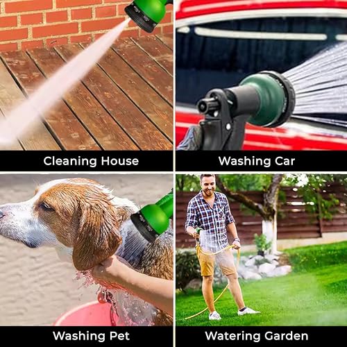 ROOTS & LEAF Garden Spray Gun � 7 Adjustable Water Patterns | Hands-Free Operation with Labor-Saving Clip | Water Flow Control | For Car Washing, Pet Cleaning, Garden Watering - Pack of 1 - Image 5