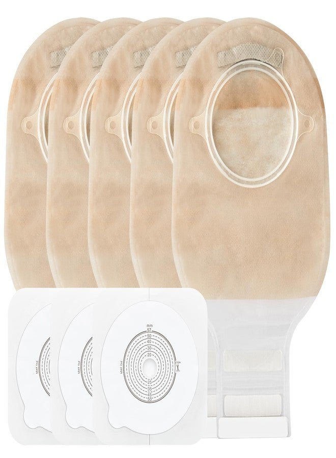 KONWEDA 21PCS Ostomy Bags,Colostomy Supplies,Two Piece Drainable Ostomy Pouch for Ileostomy Stoma Care, Cut-to-Fit (15pcs Bags+6pcs Barrier) - Image 1