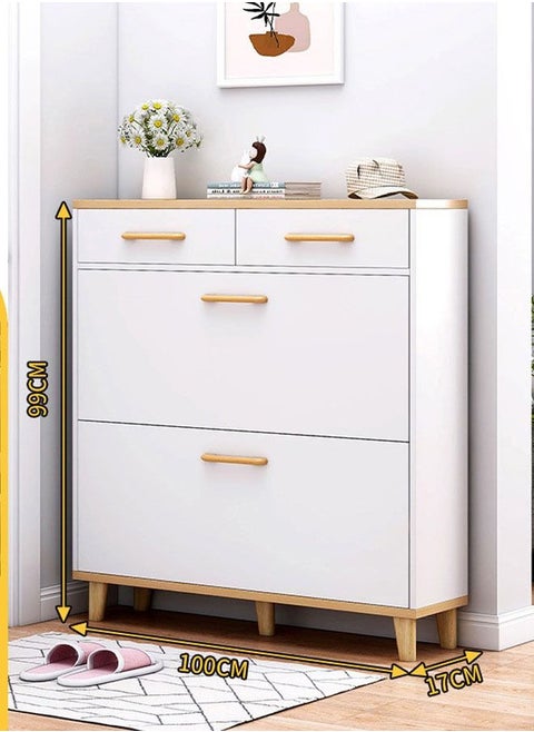 Wooden Large Capacity Storage Shoe Cabinet Rack