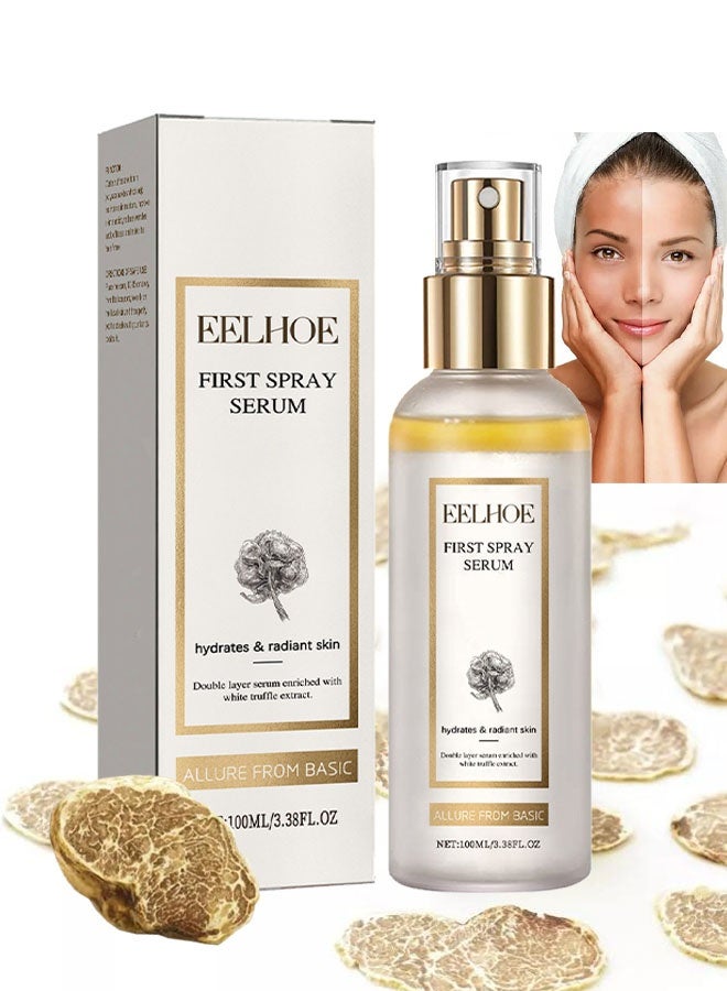 EELHOE First Spray Serum,White Truffle First Spray Serum，Hydrating Face Mist - Instant Moisture Boost，Gentle Face Spray for Active Skin Repair, Facial Radiance, 100ml - Image 1