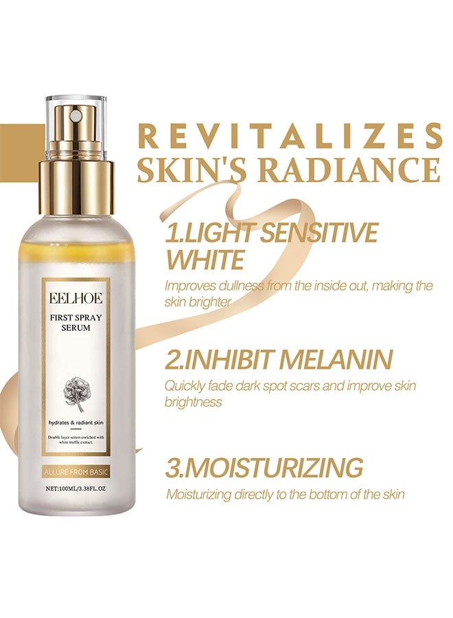 EELHOE First Spray Serum,White Truffle First Spray Serum，Hydrating Face Mist - Instant Moisture Boost，Gentle Face Spray for Active Skin Repair, Facial Radiance, 100ml - Image 3