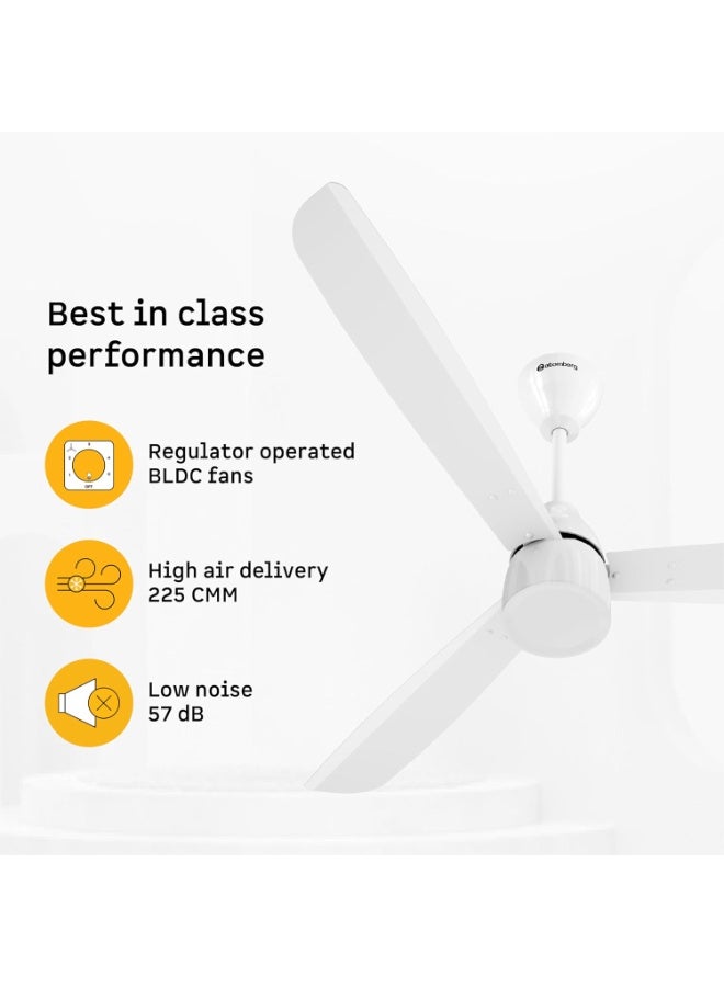 atomberg Renesa Prime 1200mm BLDC Ceiling Fan | Compatible with Step Regulator | BEE 5 star | High Air Delivery | Low Noise | Sleek Design | Power Saving | 3 Year Warranty| Gloss White - Image 2