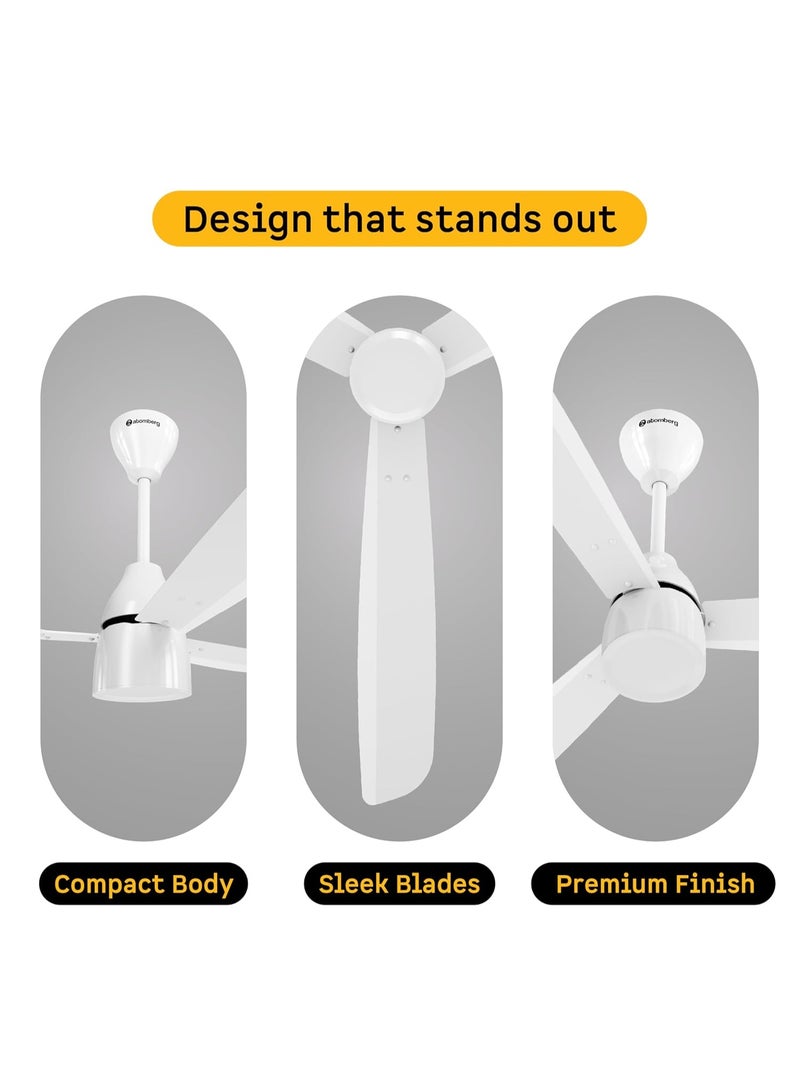 atomberg Renesa Prime 1200mm BLDC Ceiling Fan | Compatible with Step Regulator | BEE 5 star | High Air Delivery | Low Noise | Sleek Design | Power Saving | 3 Year Warranty| Gloss White - Image 3