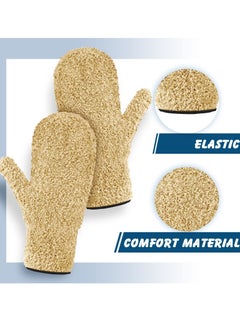 SYOSI 3 Pairs Microfiber Dust Mitts with Thumb, Reusable No-Scratch Cleaning Gloves for Kitchen, House, Car, Household Dusting Tools  - Image 5