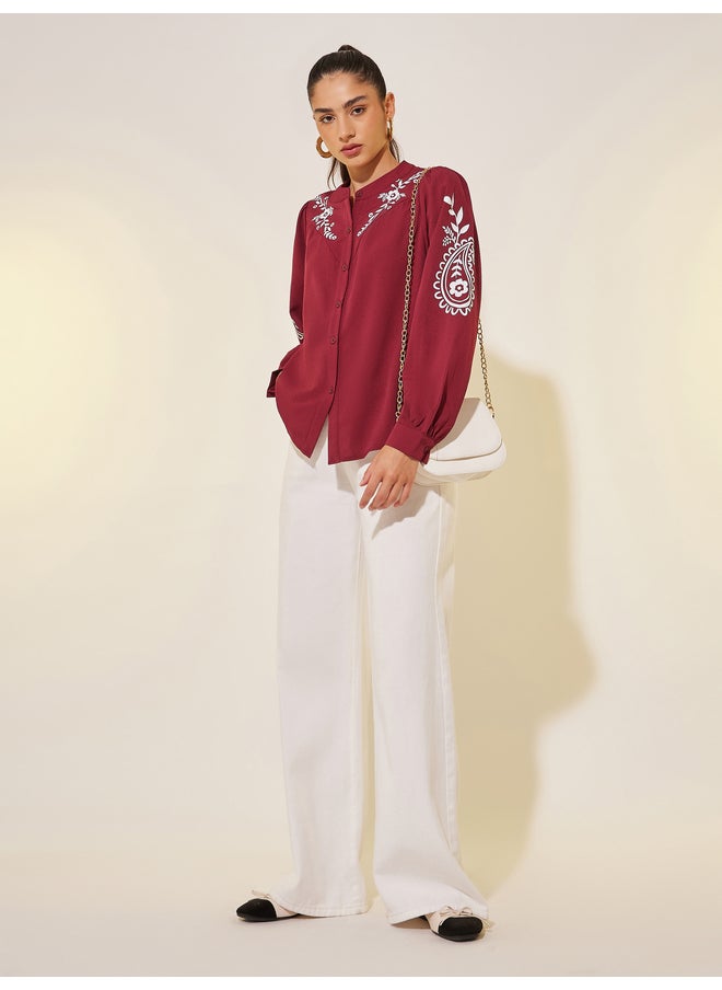 Take Two Take Two Floral Print Long Sleeve Regular Fit Shirt  - Image 2