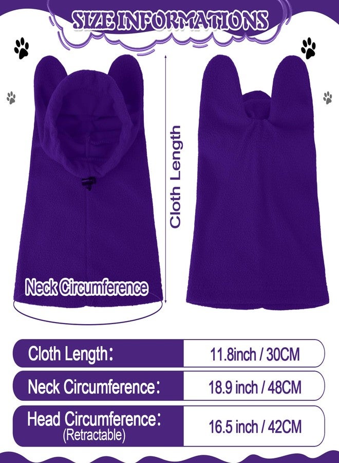 Clysee Winter Dog Hats Quiet Ears for Dogs Ear Muffs Pet Neck Warmer Scarf Hoodie Noise Protection Cover Beanie Head Wrap Costume for Pet Dog Cats(Purple,M) - Image 2
