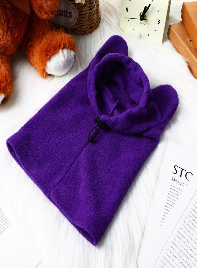 Clysee Winter Dog Hats Quiet Ears for Dogs Ear Muffs Pet Neck Warmer Scarf Hoodie Noise Protection Cover Beanie Head Wrap Costume for Pet Dog Cats(Purple,M) - Image 5