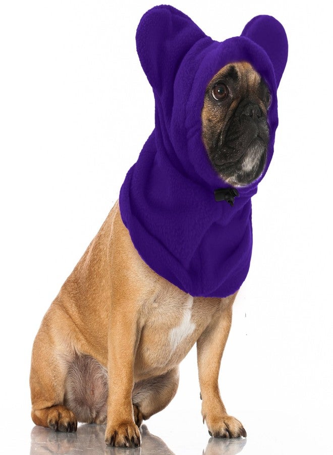 Clysee Winter Dog Hats Quiet Ears for Dogs Ear Muffs Pet Neck Warmer Scarf Hoodie Noise Protection Cover Beanie Head Wrap Costume for Pet Dog Cats(Purple,M) - Image 1