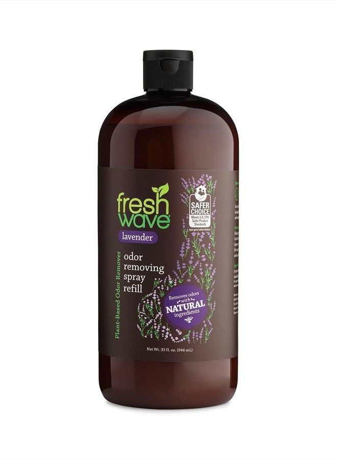 Fresh Wave Lavender Odor Eliminator Spray & Air Freshener Refill, 32 fl. oz. | Original Scent Spray Refills For Up To 4 8oz. Spray Bottles | Safer Odor Relief | Natural Plant-Based Odor Eliminator - Image 1