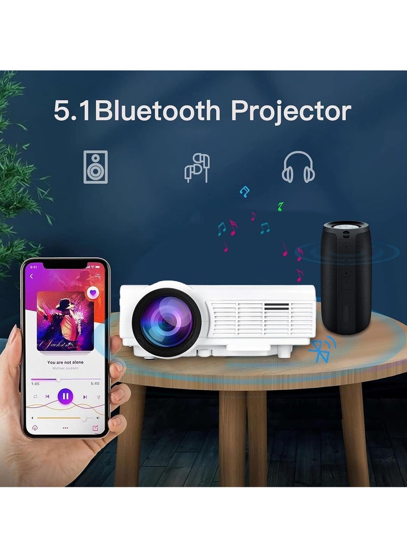 HOPHOP - Video Projector , Portable Projectors with 5G wifi & bluetooth, Compatible with TV Stick-Perfect for Home Theater - Image 1