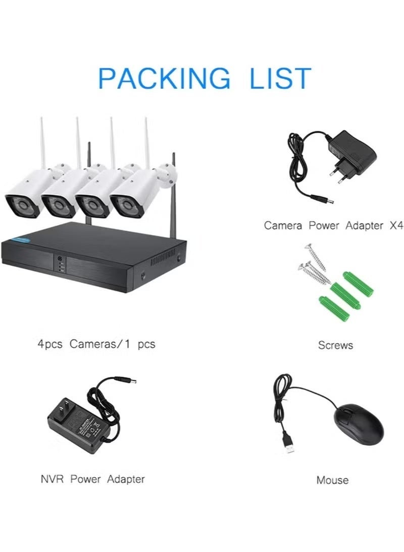 4CH Smart Wireless Security Camera System with 4 x 720P Outdoor Cameras and DVR, Motion Detection, Face Capture, Remote Viewing via Smartphone and PC - Image 3