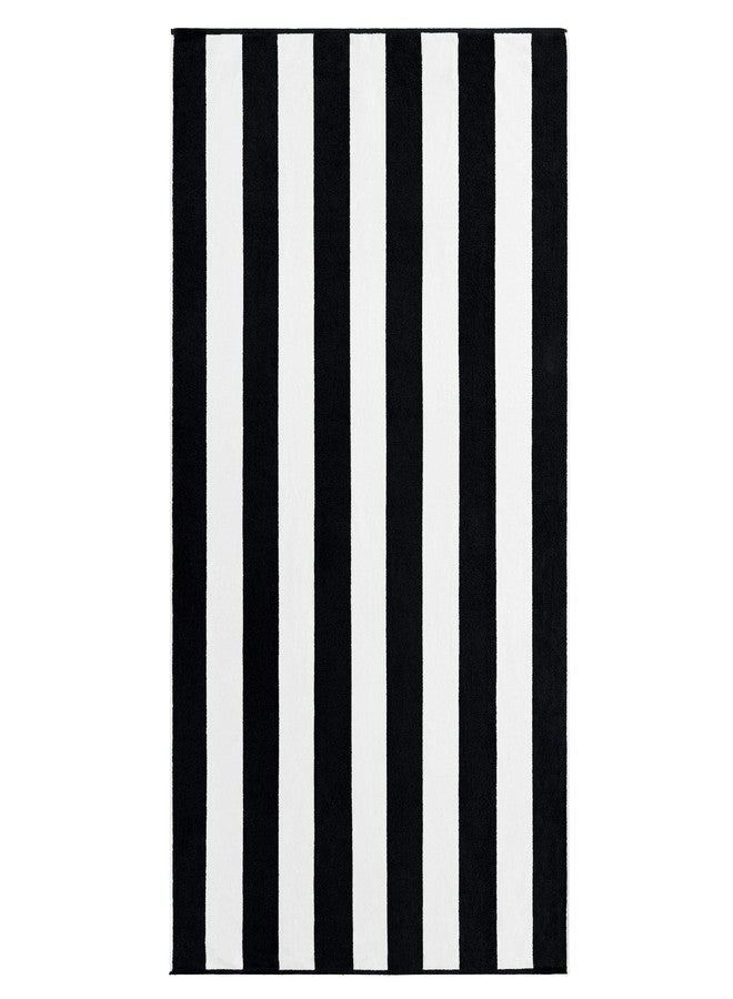 Softerry Luxury Large Beach Towel Extra Soft 40 x 72 inch Prime Yacht Classic Cabana Stripe Hotel Pool & Resort Style Double Terry Yarn Dyed 100% Cotton (1 Black Stripes Towel) - Image 4