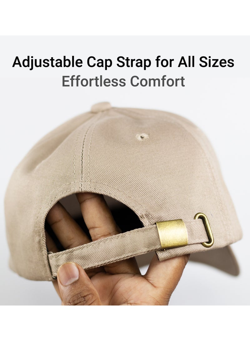 SARAOONT 100% Cotton Khaki Baseball Dad Cap - Adjustable Size Hat for Running, Workouts, and Outdoor Activities - Baseball Cap for Men and Women - Image 4