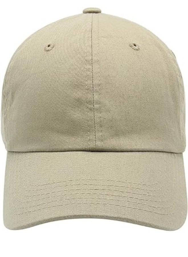 SARAOONT 100% Cotton Khaki Baseball Dad Cap - Adjustable Size Hat for Running, Workouts, and Outdoor Activities - Baseball Cap for Men and Women - Image 1