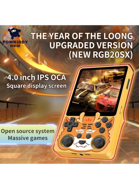 Powkiddy Bubble Machine Hall RGB20SX Game Machine 4 Inch HD Open Source Handheld Rocker PSP Arcade Cross-border-Product Color:Black Through-Model:RGB20SX