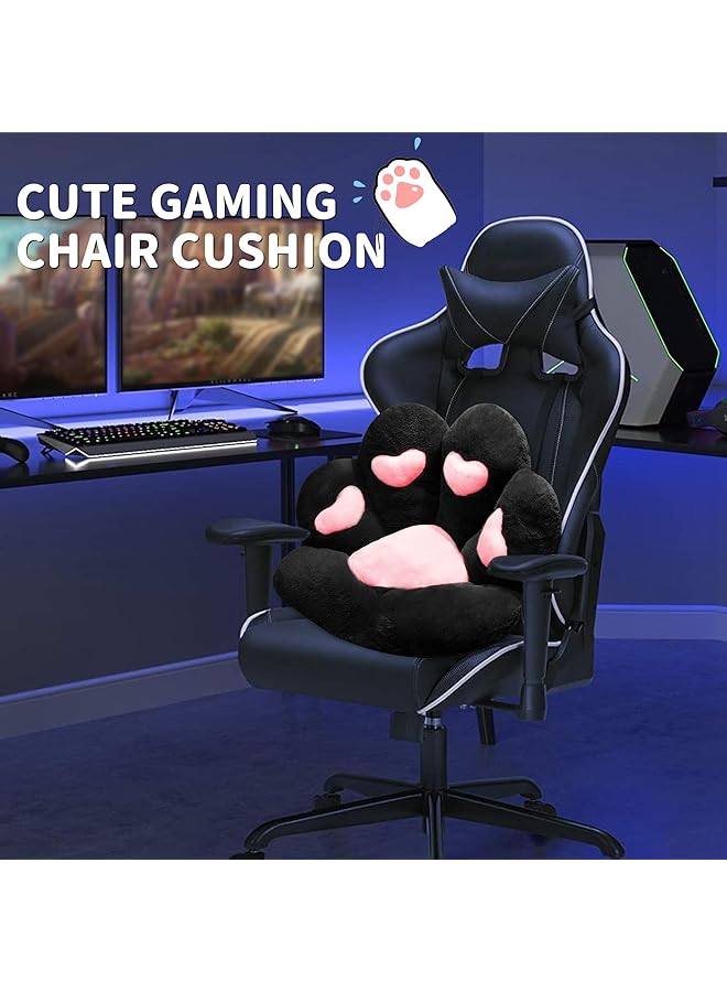 إيروريكس وسادة مقعد على شكل مخلب قطة وسائد كرسي أريكة ناعمة على شكل مخلب قطة وسائد أرضية لطيفة وسادة مقعد كبيرة ديكور منزلي لموظفي المكتب هدية للأطفال والصديقات عش قطة أسود 27.6 × 23.6 بوصة - Image 4