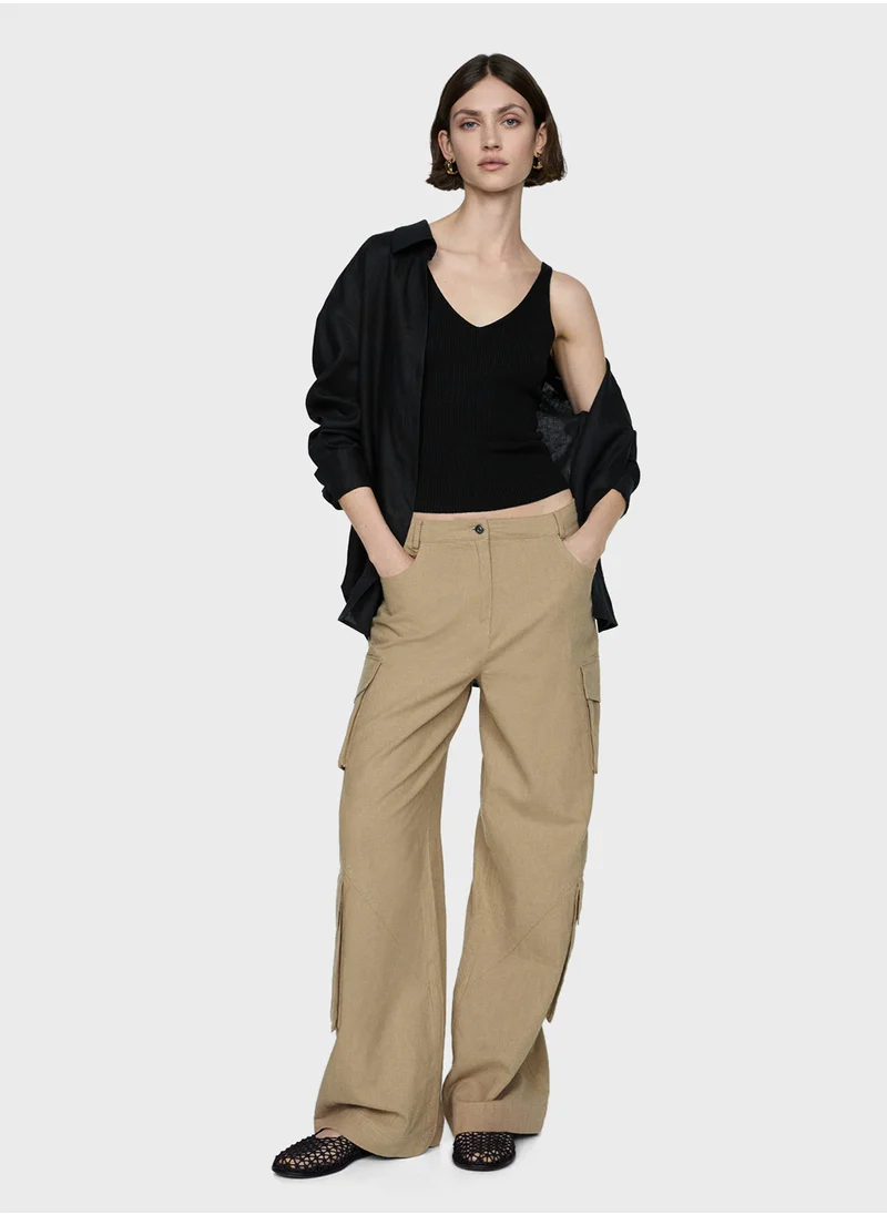 MANGO Casual Knit Strap Top
