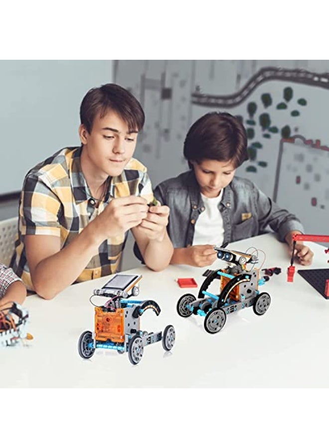STEM 13 in 1 Solar Powered Robot Building Set, DIY Educational Robot Kit, Solar Powered Building Robot Kit for Ages 8-12, Unisex Kids and Teenagers (Yellow) - Image 5
