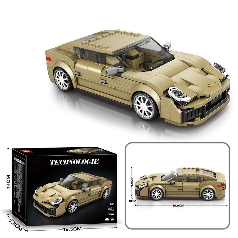 Small building blocks, eight-piece car, sports car, racing car model, educational assembly toy for boys, exclusive cross-border  supply.
