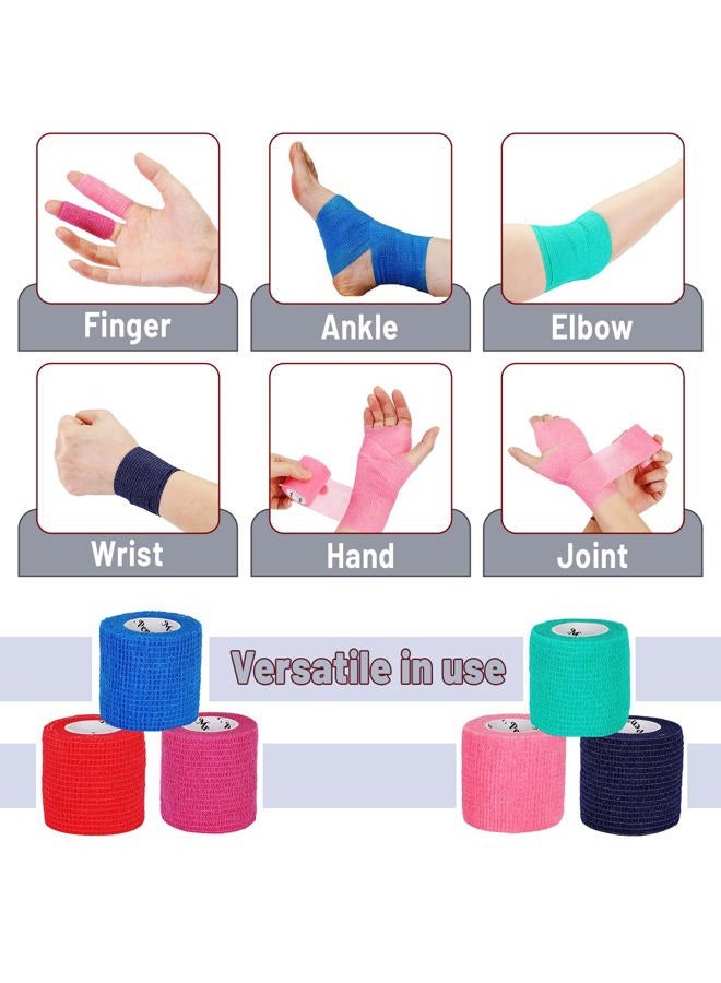 Mr. Pen Self Adhesive Bandage Wrap, Assorted Colors, 2" x 5 Yards, 6 Pack, Elastic, Self Stick, Stretch, Self Adherent, Medical Bandage Wrap - Image 4