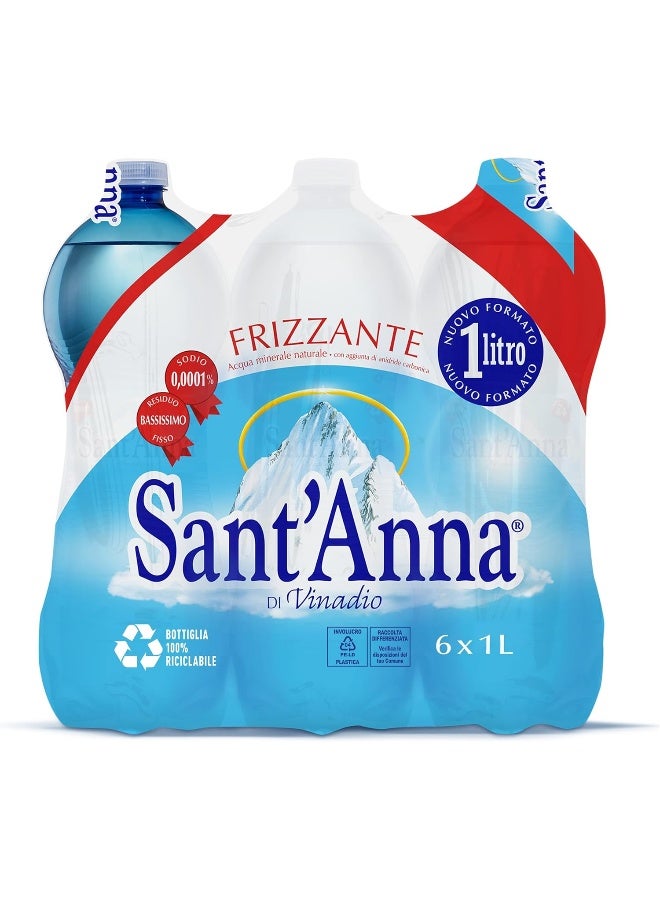 Sant'Anna Mineral Sparkling Water 6 x 1 L - Image 1