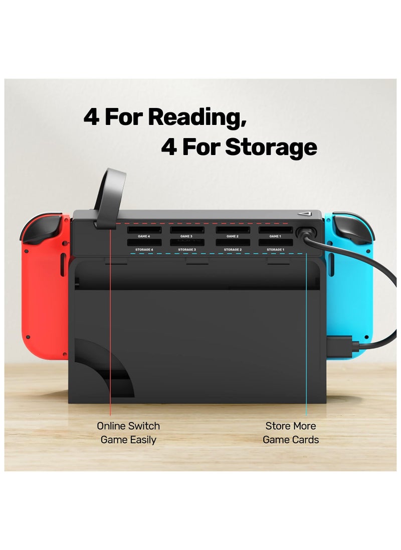 erorex 8-in-1 Game Card Reader for Nintendo Switch/Switch OLED Console and Dock, multiple Switch Games Reader, Card Storage Holder Accessories (4 Slots for Switching Games + 4 Slots for Storage)  - Image 5