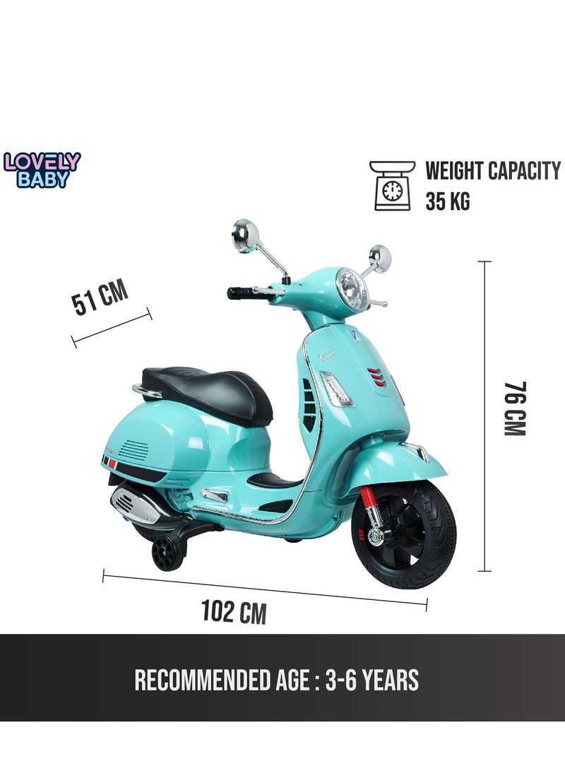 لافلي بيبي دراجة نارية لوفلي بيبي لركوب الخيل للأطفال LB 946L، دراجة نارية مع عجلات داعمة وأضواء وموسيقى، للأعمار من 2 إلى 4 سنوات - أخضر - Image 4