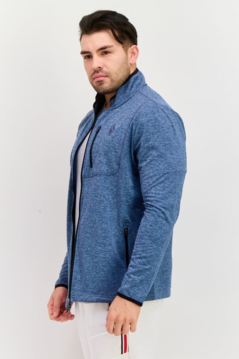 SKECHERS Men Sportswear Fit Long Sleeve Training Jacket, Blue Combo - Image 2