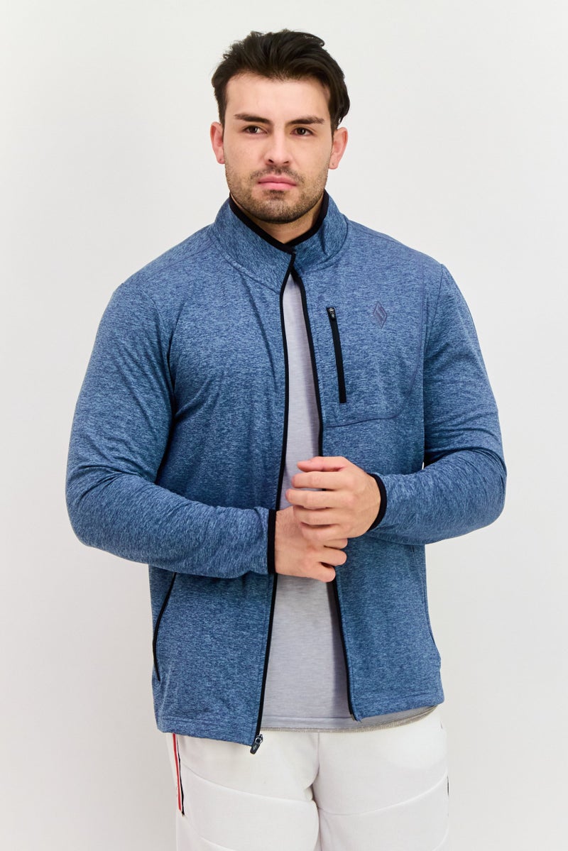 SKECHERS Men Sportswear Fit Long Sleeve Training Jacket, Blue Combo - Image 1
