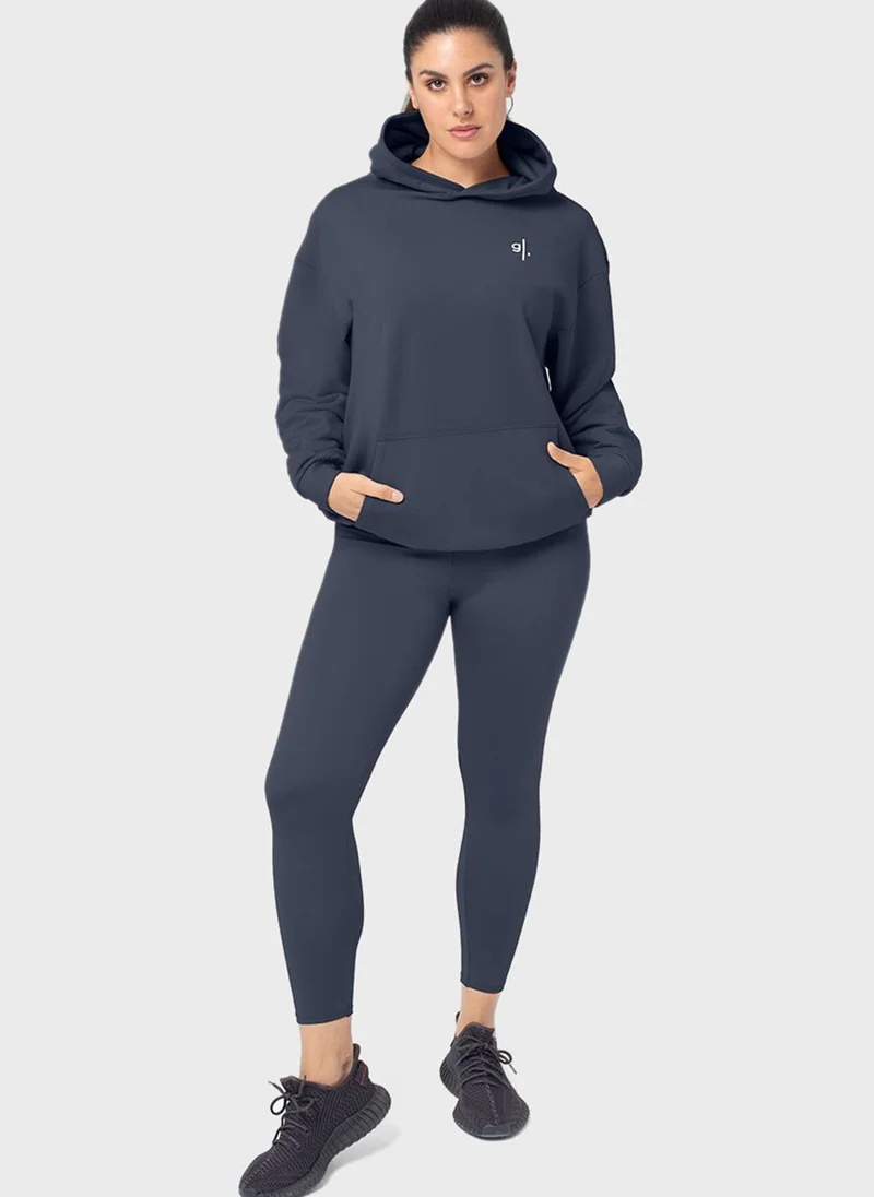 Glossy Lounge Logo Pocket Detail Hoodie