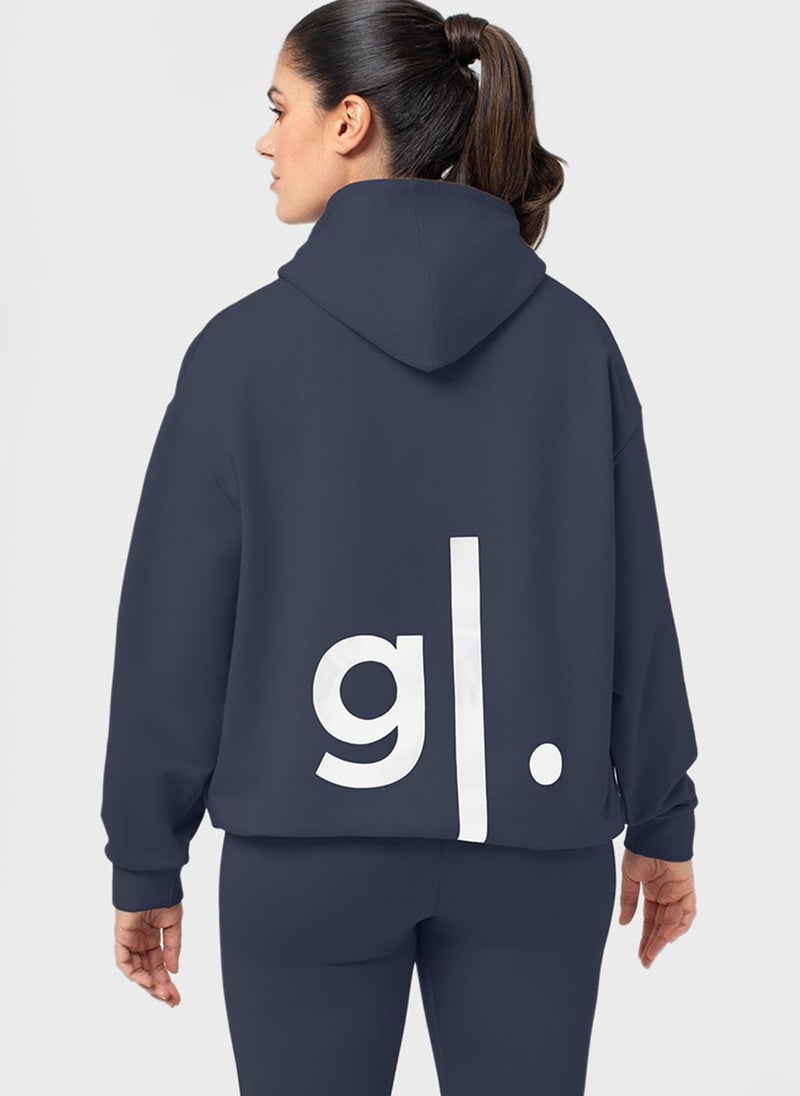 Glossy Lounge Logo Pocket Detail Hoodie  - Image 2