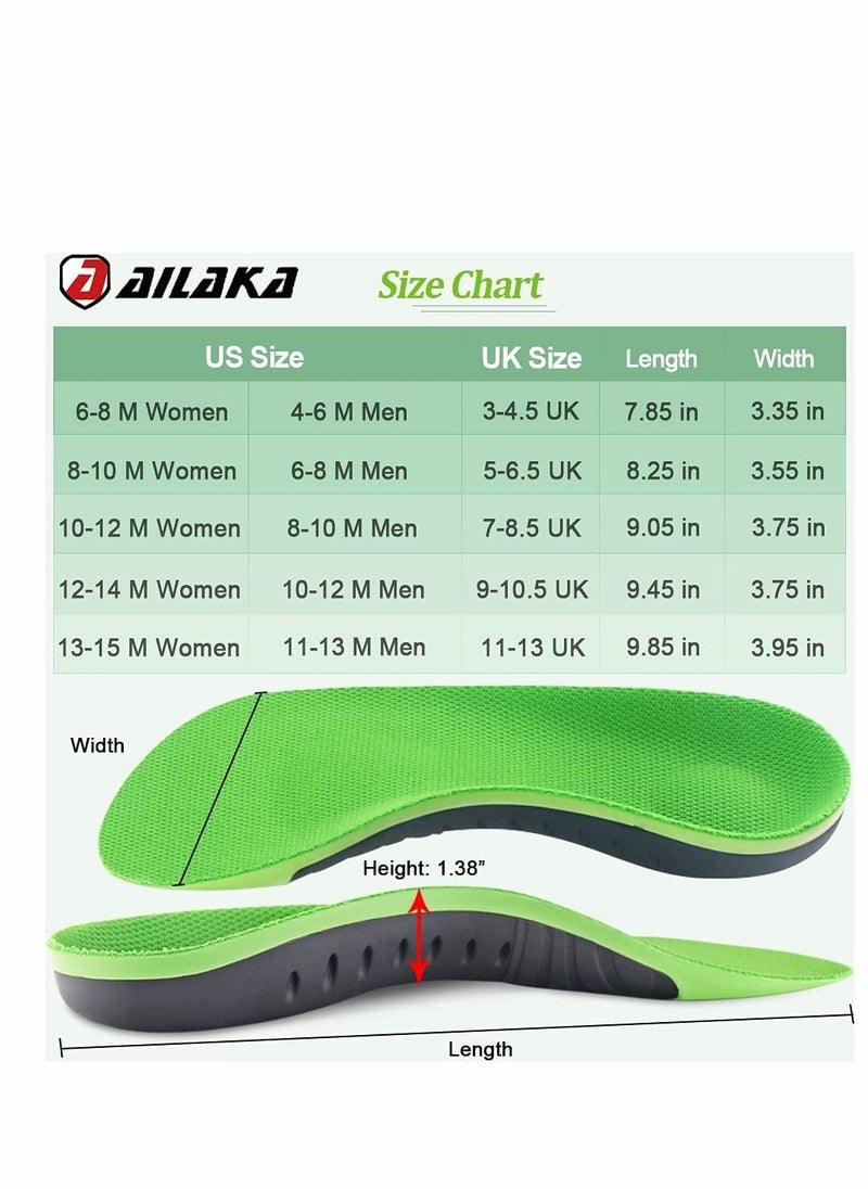 Ailaka - Plantar Fasciitis Insoles High Arch Support Orthotics Shoe Inserts - Image 1