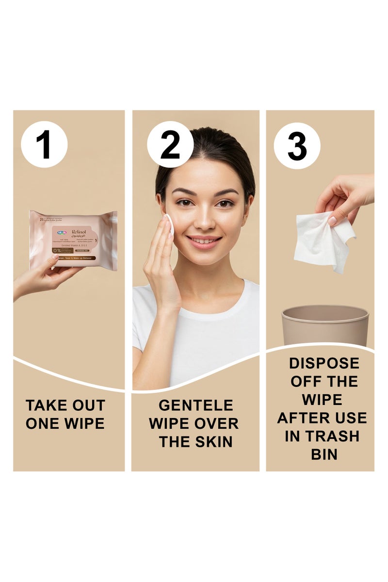All day wipes All day Retinol cleansing facial wipes 25 sheets  - Image 2