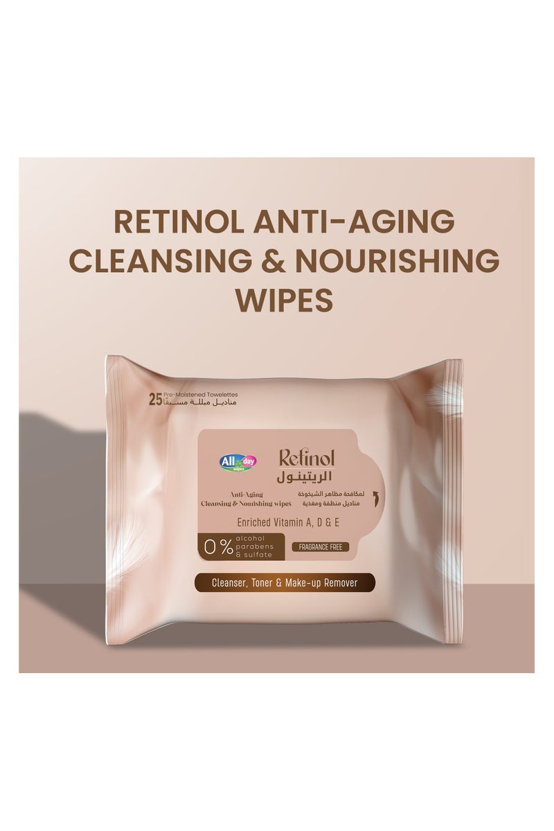 All day wipes All day Retinol cleansing facial wipes 25 sheets  - Image 5