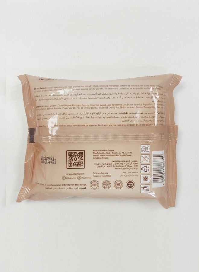 All day wipes All day Retinol cleansing facial wipes 25 sheets  - Image 2