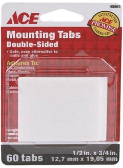 ACE Double Sided Mounting Tabs White 1 2 X 3 4Inch 522286 