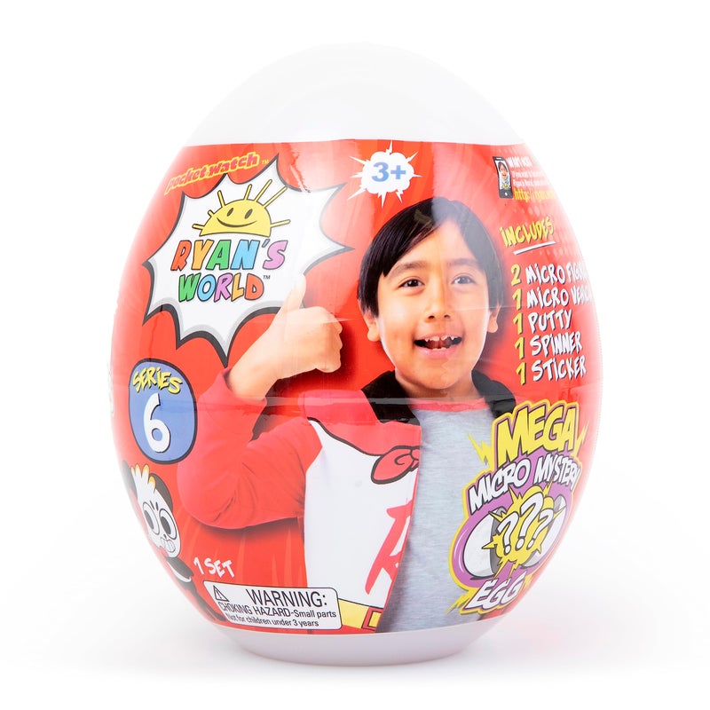 Ryan's World RYAN'S WORLD Mega Micro Mystery Egg Series 6, Includes 6 Suprise Mystery Toys Inside, Official Toys for Boys & Girls 3+ - Image 1