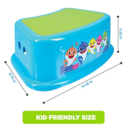 ginsey PinkFong Baby Shark Bathroom Step Stool for Kids Using The Toilet and Sink - Kids Step Stool, Potty Training, Non-Slip, Bathroom, Kitchen, Lightweight - Image 2