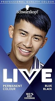 Live Schwarzkopf Live Men Permanent Hair Colour Fade Resistant Hair Dye for Him 090 Blue Black Shade - Image 1