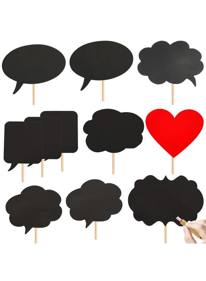 Tvorvik Large Blank Photo Booth Props Signs, 11pcs Large Writable Chalkboard Photo Booth Props with Chalk and Sticks, Blank Signs Props , Perfect for Wedding Party, Birthday Party, Party Events - Image 1