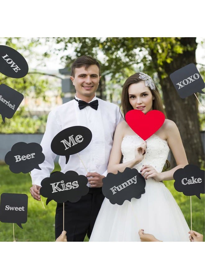 Tvorvik Large Blank Photo Booth Props Signs, 11pcs Large Writable Chalkboard Photo Booth Props with Chalk and Sticks, Blank Signs Props , Perfect for Wedding Party, Birthday Party, Party Events - Image 4