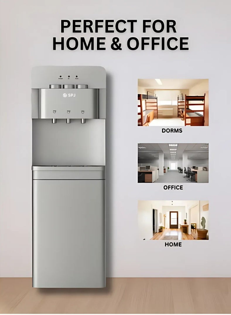 SPJ WDTX-GRCN009 موزع مياه من الفولاذ المقاوم للصدأ 3 صنبور | ساخن وبارد وعادي | موفر للطاقة، قفل أمان، تصميم متين - مثالي للمنزل والمكتب - Image 5