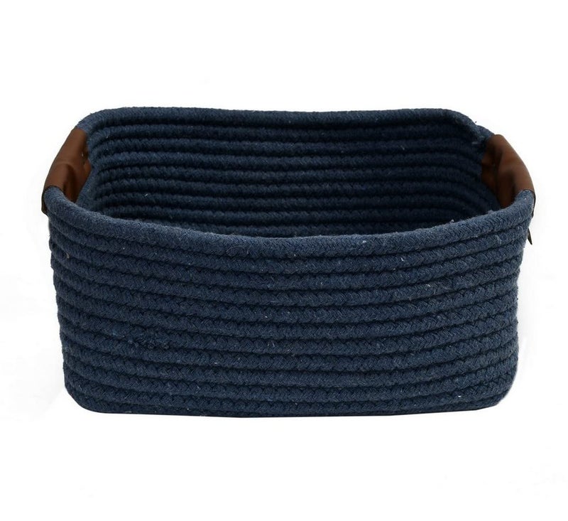 pepme Cotton shelf basket rectangular single color 11x8x5 blue  - Image 3