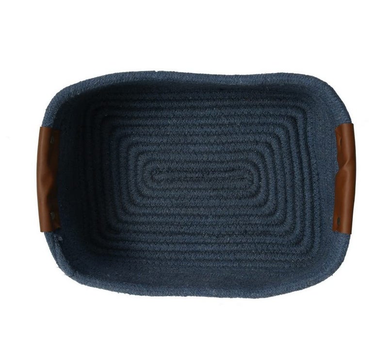 pepme Cotton shelf basket rectangular single color 11x8x5 blue  - Image 2