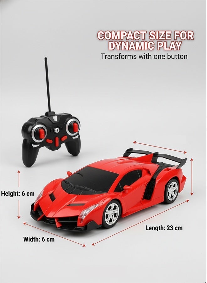 LEXIN Remote Control Car With Transforming Robot Feature, 360° Rotating Drift, One-Button Deformation, Red Gift Toy For Boys And Girls - Image 4